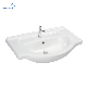  Aquacubic Rectangular Bathroom Cabinet Semi-Recessed Above Counter Ceramic Wash Basin