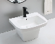  2022 Vanity Sink Semi Half Pedestal Basin Wall Hang Ceramic Wall Hung Wash Basin with Half Semi Pedestal