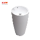  White Marble Solid Surface Freestanding Semi Pedestal Basin