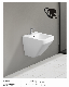 Rectangular Gloss White Ceramic Sink Wall Hung Wall Back Basin