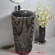 Luxury Customized Mosaic One Piece Bathroom Sink Marble Free Standing Pedestal Basin