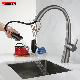 Sanipro New Streamline Design Luxury Single Handle 304 Stainless Steel Black Bathroom Sink Mixer Taps Pull Down Kitchen Faucets