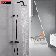 Sanipro Black Stainless Steel Bath Thermostatic Shower Faucets Exposed Wall Mounted Column Rainfall Bathroom Shower Sets