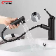 Sanipro Luxury Single Handle Stainless Steel Hot Cold Sprayer Bath Sink Mixer Taps Black Bathroom Tap Pull out Basin Faucet