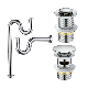  Stainless Steel Bathroom Wash Basin Wash Drainer Sanitary Ware Waste Valve Overflow Bottle Trap Drain Pipe Bottle Trap P Trap