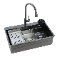 High Quality Multifunctional Sink with Combination of Stretching Process and Handmade, Black Nano Sink