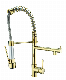  Innada Yinada Brass Spring Pull Down Kitchen Sink Mixer Faucet Fixture Plumbing with Gold Brass Sprayer Na021g