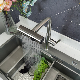  New Arrival Style 304 Stainless Steel Waterfall Matte Black Kitchen Mixer Sink Faucet with Pull Down Sprayer