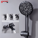  Sanipro New Design Black Brass Waterfall Bathroom Mixer Tap Rain Slide Bar Shower Hand Set Wall Mounted Bath Tub Shower Faucet