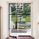 Modern House Tempered Glass Double Exterior Door Entry Wrought Iron Glass Door