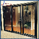 Black Color Patio Door Triple Rail Aluminum Double Glass Sliding Door with Mosquito Net