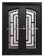 Modern Front Home Wrought Iron Entrance Double Steel Doors Design manufacturer
