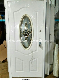  White Color Hot Sell Outside Entrance Glass Security Steel Front Metal Iron Metal Exterior Door