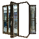 Modern Office Black Grill Bi Folding Door Tempered Glazed Exterior House Steel Bifold Doors
