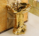 Fashion and Luxury Royal Style Color Pedestal Basin Bathroom Golden Sink for Hotel