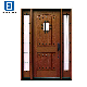 Fangda Rustic Pre-Finished Mahogany Fiberglass Prehung Door Unit with Sidelites