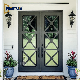 Wholesale Price Black Aluminum Metal Framed Wrought Iron Front French Door