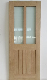  China Factory Sale Wood Frame with 2 Lites Oak Wooden Door for Kitchen