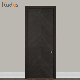  Walnut Veneer Black Color Wood Room Swing Door MDF Single Swing Doors for Bedroom