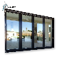  New Design America Stadard Medium Stile Aluminum Double Glass Black Rimmed Accordion Elevation Balcony Interior Folding Door Windows