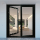 Villa House Waterproof Aluminum Profile House Casement Door Double Glass Double Panel Side Back Swing Door