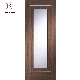 Internal Walnut Door with Clear Glass Solid Wooden Bathroom Door manufacturer