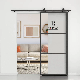 Black Steel Frame Interior Custom Size Sliding Entry Glass Door manufacturer