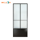  Modern Black Steel Frame Glass Barn Door, Interior Sliding Door