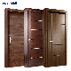 Modern Composite Solid Core Wooden Doors Design Interior Room Black Walnut Veneer Flush Wood Door