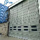 Cheap Price Nice Quality Industrial Automatic Rapid Doors Stacking PVC Door with Two Rows of Viewable Windows for Warehouse