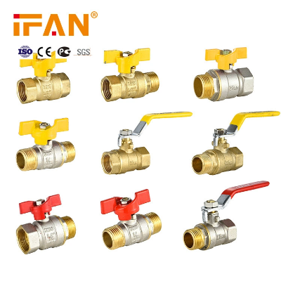 Ifan High Pressure Brass Gas Valve Butterfly Long Handle 1/2"-2" Male Female Thread Brass Ball Valve