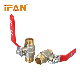 Ifan OEM ODM Water Use Male Thread Red Handle Brass Body Brass Valve Ball