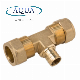  Brass Two Ferrules Compression Tube Threaded Fittings Tee