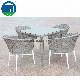  Modern with Tempered Glass Table Top Rattan Outdoor Wicker Dining Furniture