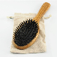  Women & Men Detangling Massage Hairbrush Private Logo Bamboo Paddle Hair Brush with Box Packing Bristle Hair Brush