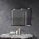 Modern Decorative Cosmetic Bathroom Vanity Mirrors Black Aluminum Framed Wall Hanging Mirror Furniture Espejo LED Mirror manufacturer