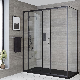 China Wholesale Advanced Design Bathroom/Gym/Dance Room Sliding Shower Enclosure Door Matt Black