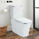 Ortonbath CE Watermark Sleek Bathroom Commode Inodoro Toilettes Fully Back to Wall Closestool Two Piece Toilet with Rectangular Square Toilets Bowl Seat Cover