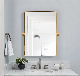 Large Gold Metal Framed Mirror Rectangluar Bathroom Mirror for Wall Popular Design