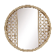  Winwinky Decorative Wall Mirror Round MDF Wall Hanging Rustic Frame