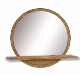 Winwinky Wooden Mirror with Shelf for Wall Decoration