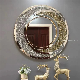 Modern Crushed Diamond Crystal Framed Luxury Wall Decorative Living Room Round Circle Decoration Beveled Mirror manufacturer