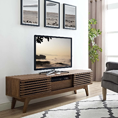 Nova Paper + Rubber Wood Legs TV Stand Furniture for TV up to 65"