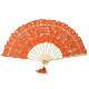 Wholesale Delicate Lace Fabric Bamboo Folding Hand Fan for Wedding Decoration