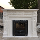 Beige Marble Fireplace Surrounds, Electric Fireplace, Outdoor Marble Fireplace