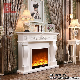 Resin Carved Modern Fake Corner Wooden Electric Fireplaces Design Mantel for Sale manufacturer