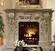 New Design Luxury Freestanding Hand Carved Marble Stone Fireplace Mantel Surround Indoor Decoration Supplier