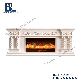 Wooden White Electric Fire Place Mantel TV Stand Rustic Faux LED Electric Fireplace Heater TV Stand for 65 Inch TV manufacturer