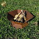 Hexagon Corten Steel Rusty Metal Wood Burning Barbecue Fire Pit