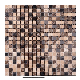  3D Natural Dark Emperador Grey Water Jet Brown Marble Stone Mosaic Waterjet Tile Floor Sheet Inlay